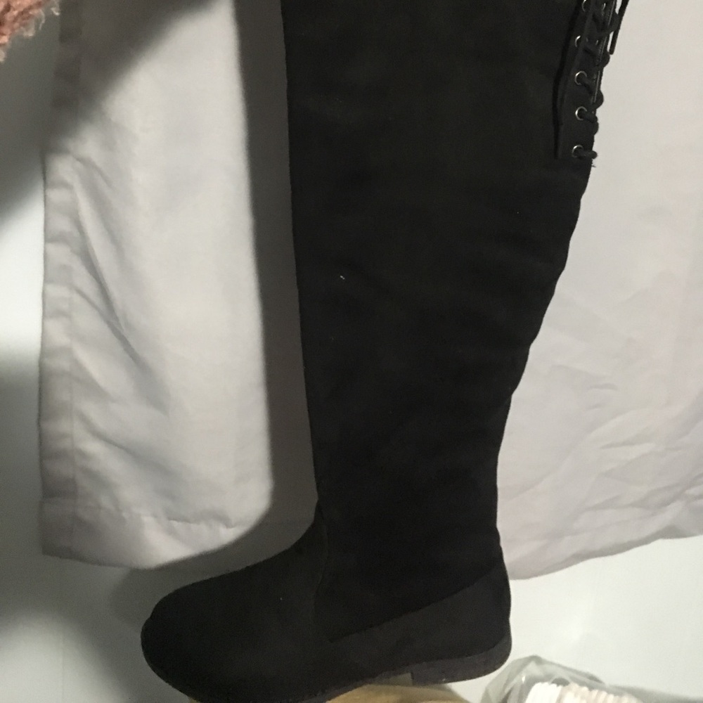 Black knee high boots